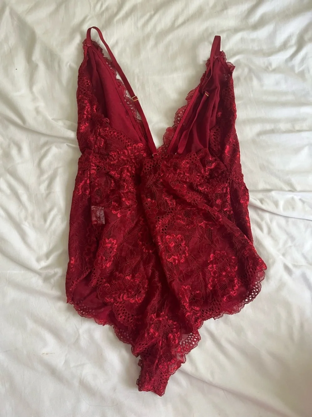 Red lace teddy bodysuit large